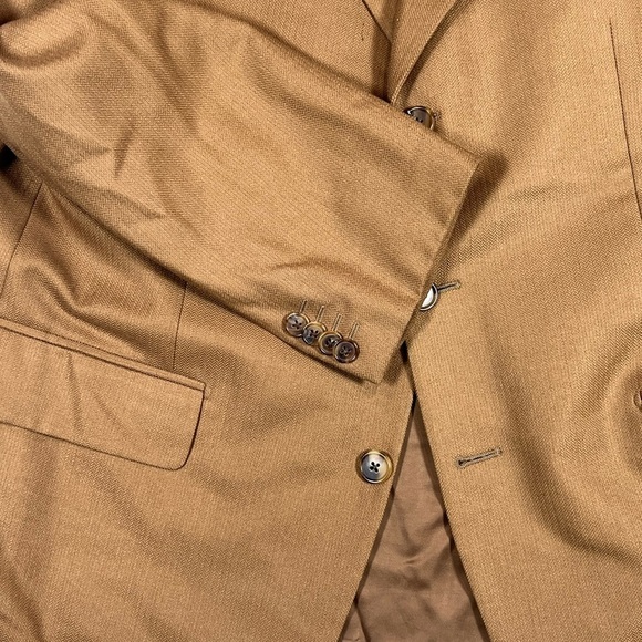 Corneliani EU54 US44R Pure Cashmere Brown Double Vent Textured Herringbone Coat - Picture 4 of 15